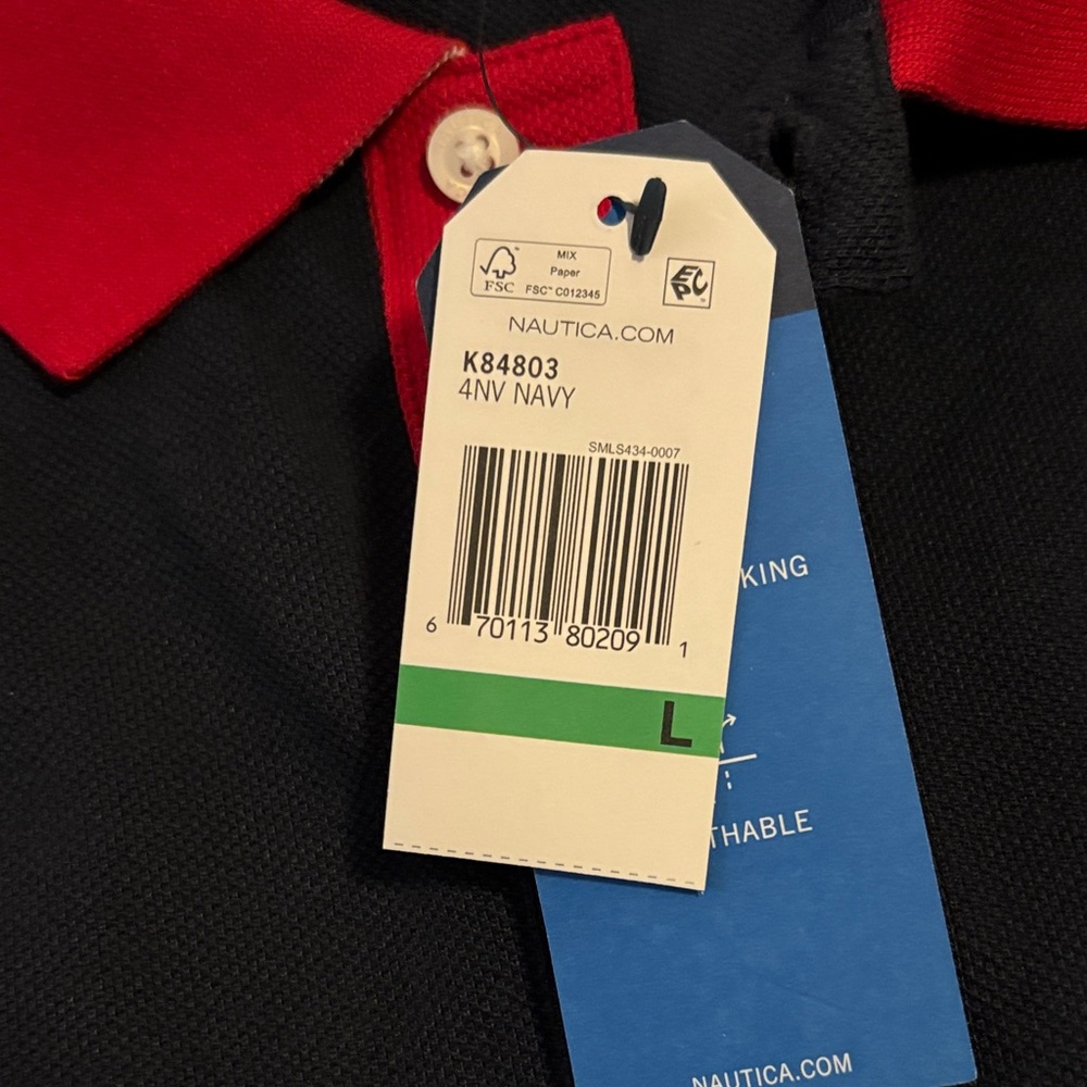 Nautica Navy Polo with Red Contrast Collar - Picture 14 of 14